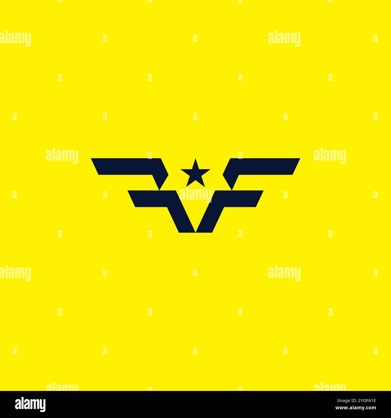 FF Initial Logo Design. Symbol mit F-Stern Stock Vektor