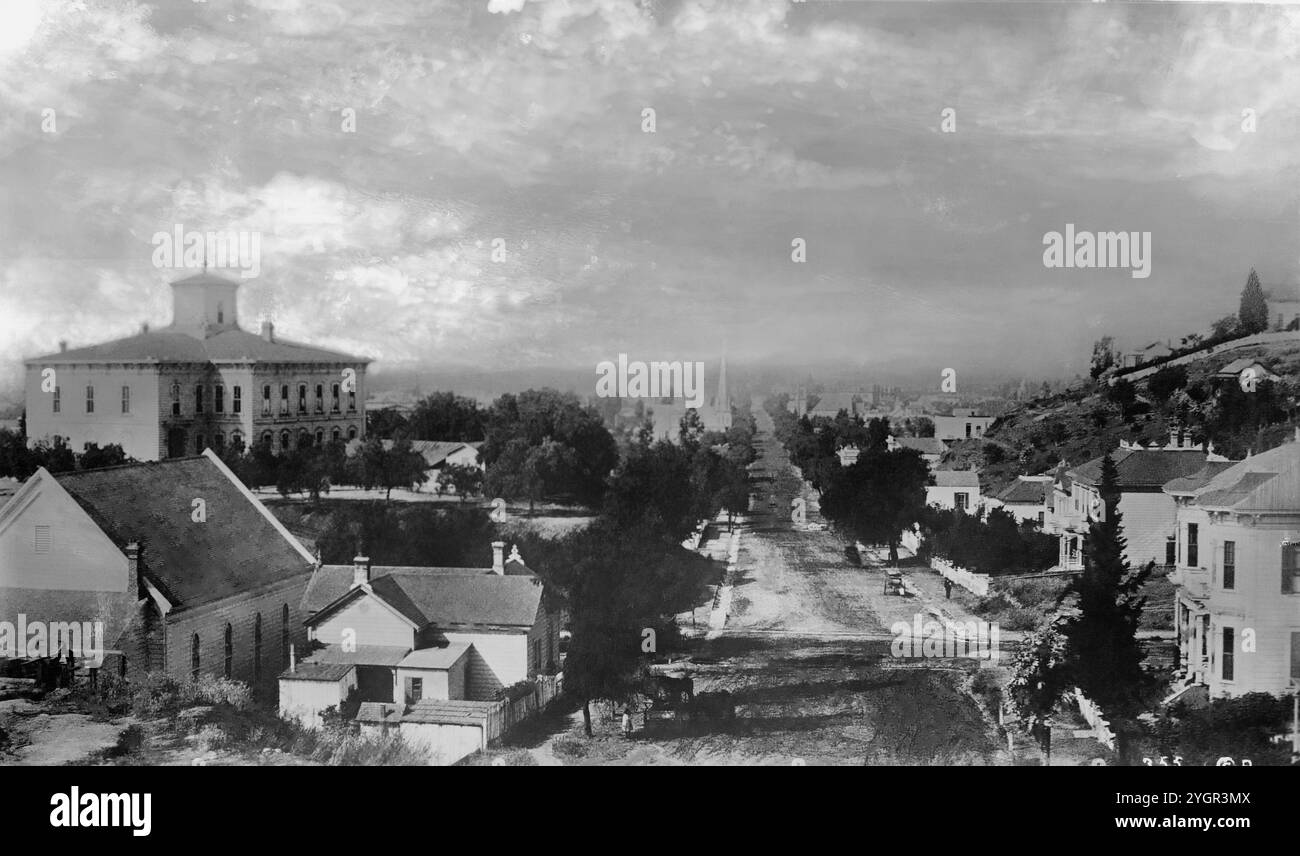 Luftaufnahme von Los Angeles, Kalifornien 1882 Stockfoto
