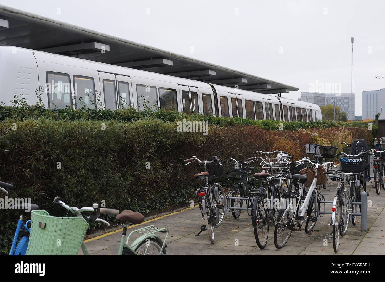 Kopenhagen/Dänemark/08 November 2024/ Kastrup Metro Elektrozug in kastrup kopenhagen dänemark (Foto. Francis Joseph Dean/Dean Pictures) (nicht für kommerzielle Zwecke) Stockfoto