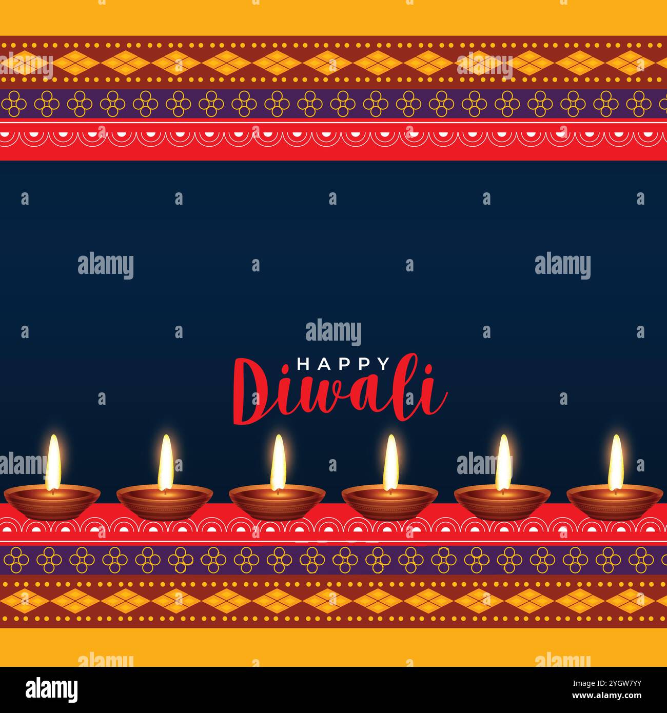 Hindu Diwali-fest ethinc Stil Gruß design Stock Vektor