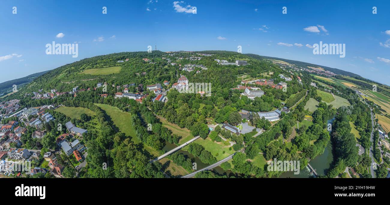 Blick auf Bad Mergentheim rund um die Kurgärten in Tauberfranken, Württemberg Stockfoto