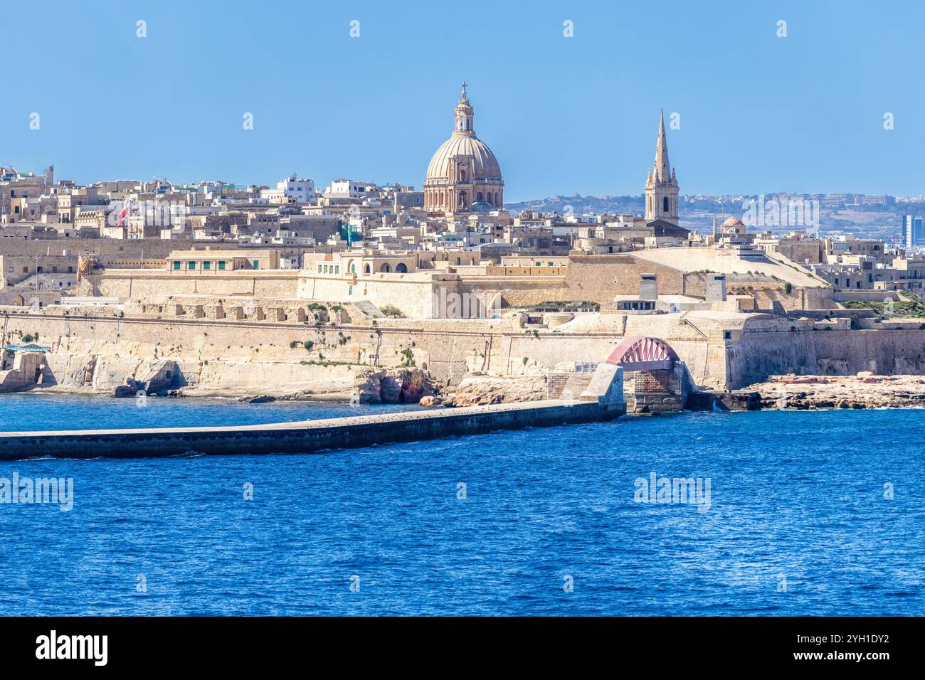 Panoramablick über die Altstadt von Valetta, Malta Stockfoto