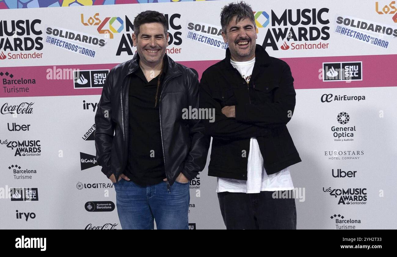 Barcelona, Spanien. November 2024. Musikband Estopa beim Photocall für die Los 40 Music Awards in Barcelona am Freitag, 8. November 2024 Credit: CORDON PRESS/Alamy Live News Stockfoto