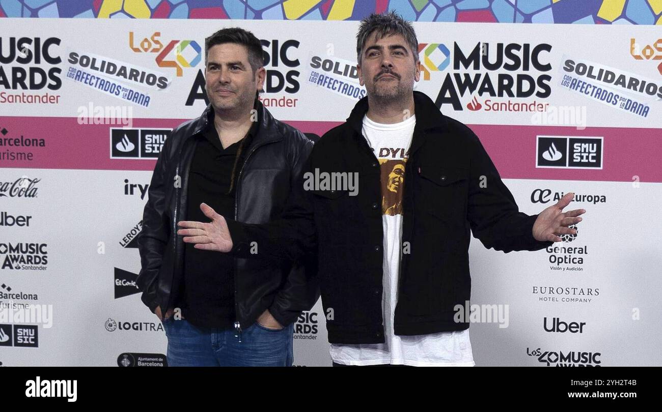 Barcelona, Spanien. November 2024. Musikband Estopa beim Photocall für die Los 40 Music Awards in Barcelona am Freitag, 8. November 2024 Credit: CORDON PRESS/Alamy Live News Stockfoto