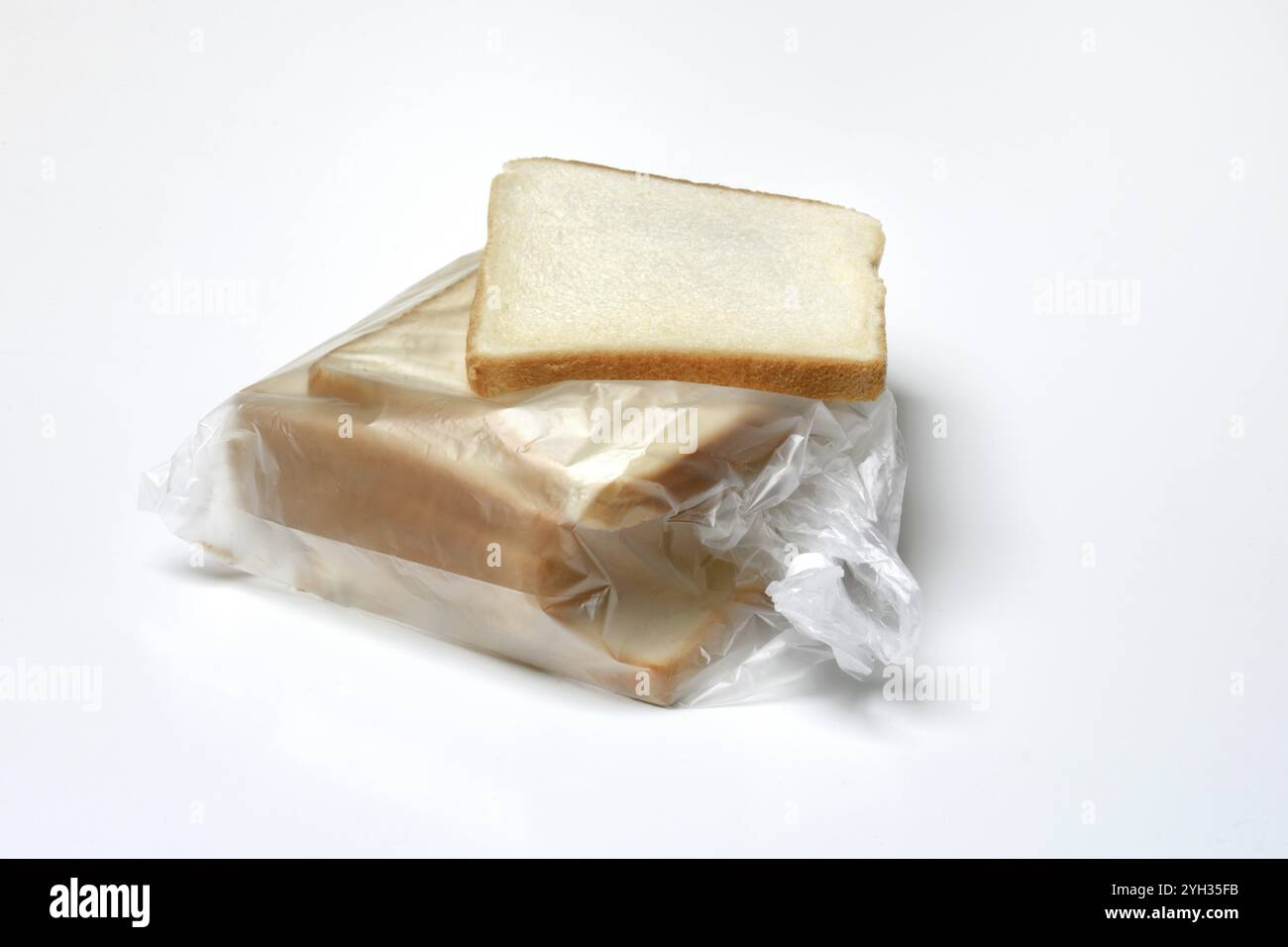 Toast in Plastiktüte, Toast Stockfoto