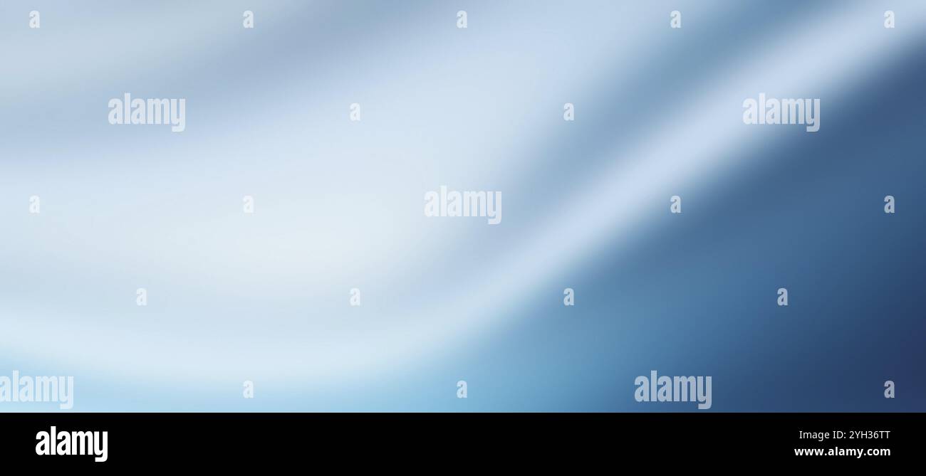 Weißes Blau eleganter heller Hintergrund abstrakte Seide Satin Wellen genarbte Textur Banner Kopfzeile Poster Design Stockfoto