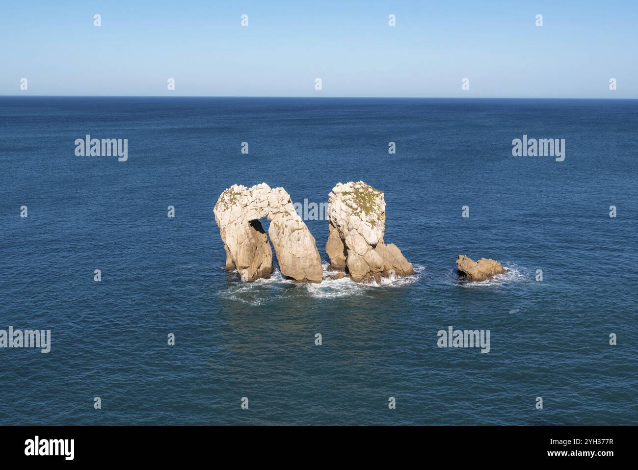 Küstenlandschaft in Urros de Liencres, Kantabrien, Spanien, Europa Stockfoto