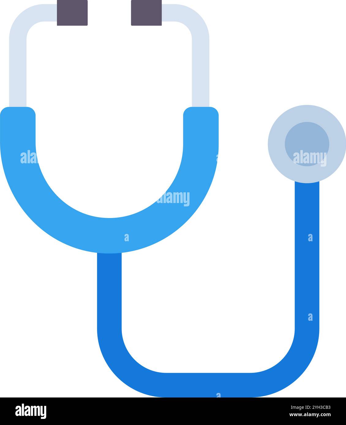 Das blaue Stethoskop, ein lebenswichtiges Werkzeug für medizinische Fachkräfte, wird dargestellt und repräsentiert das Gesundheitswesen, die Diagnostik und die Praxis der Auskultation Stock Vektor