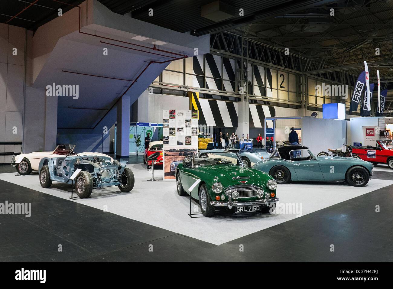 JME Austin Healey Stand auf der NEC Classic Car Show 2024 Stockfoto