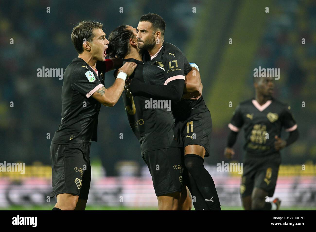 8. November 2024, Benito Stirpe Stadion, Frosinone, Italien; Fußballspiel der Serie B; Frosinone gegen Palermo; Roberto Insigne vom FC Palermo jubelt danach Stockfoto