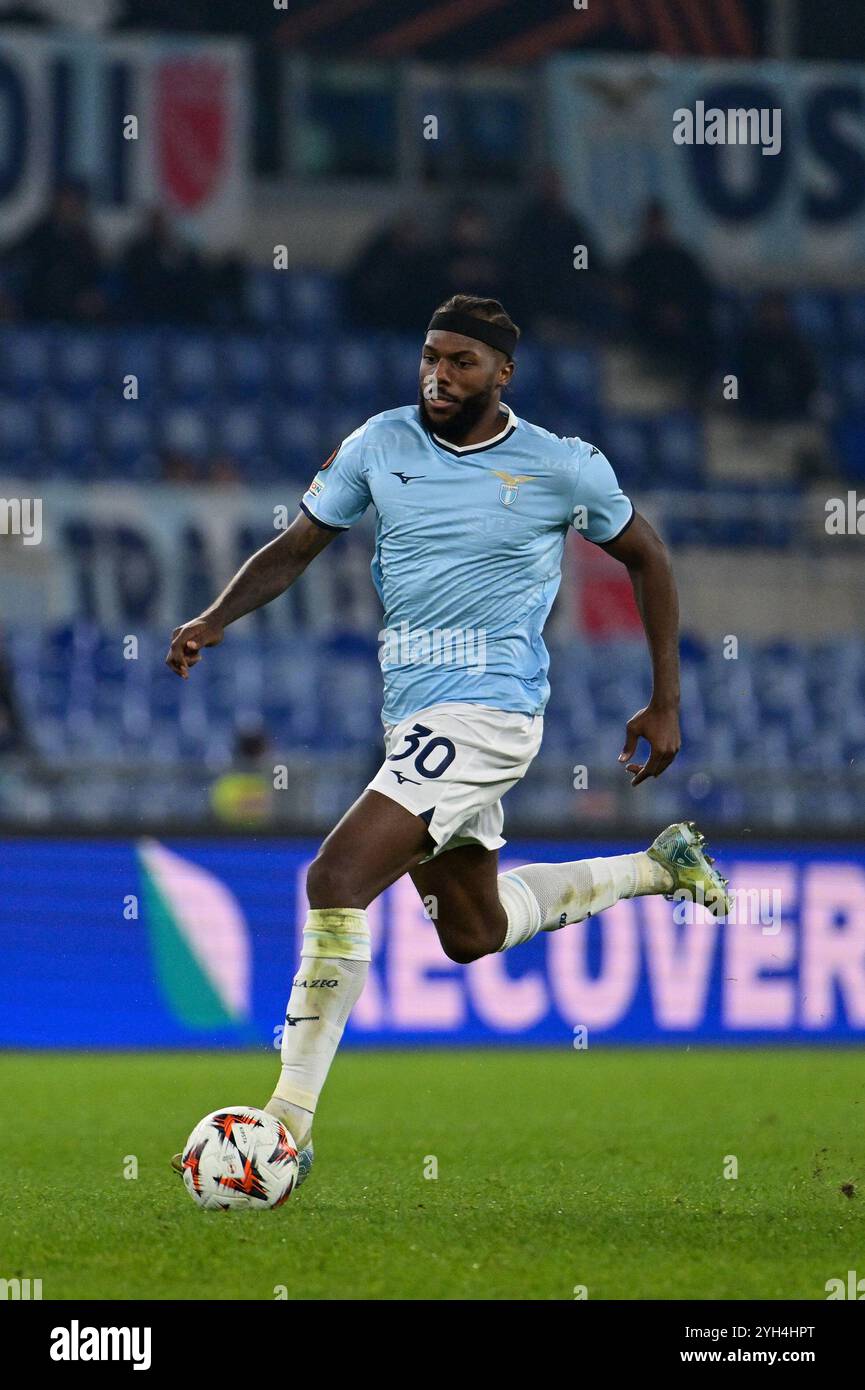 Nuno Tavares von SS Latium im Stadio Olimpico auf N im Spiel der UEFA Europa League 2024/25 League Phase MD4 zwischen SS Lazio und FC Porto Stockfoto