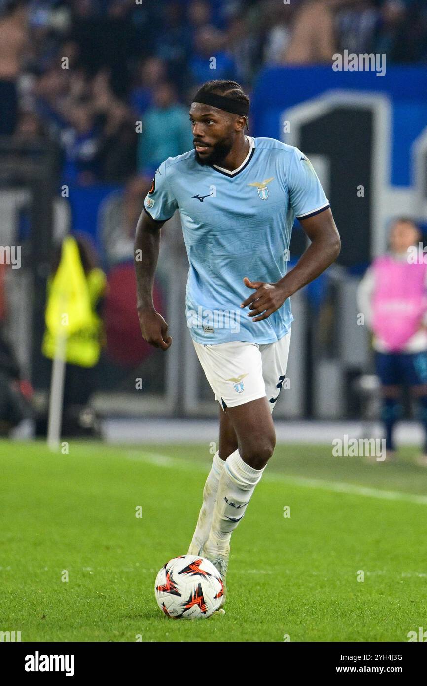 Nuno Tavares von SS Latium im Stadio Olimpico on beim Spiel der UEFA Europa League 2024/25 League Phase MD4 zwischen SS Lazio und FC Porto Stockfoto