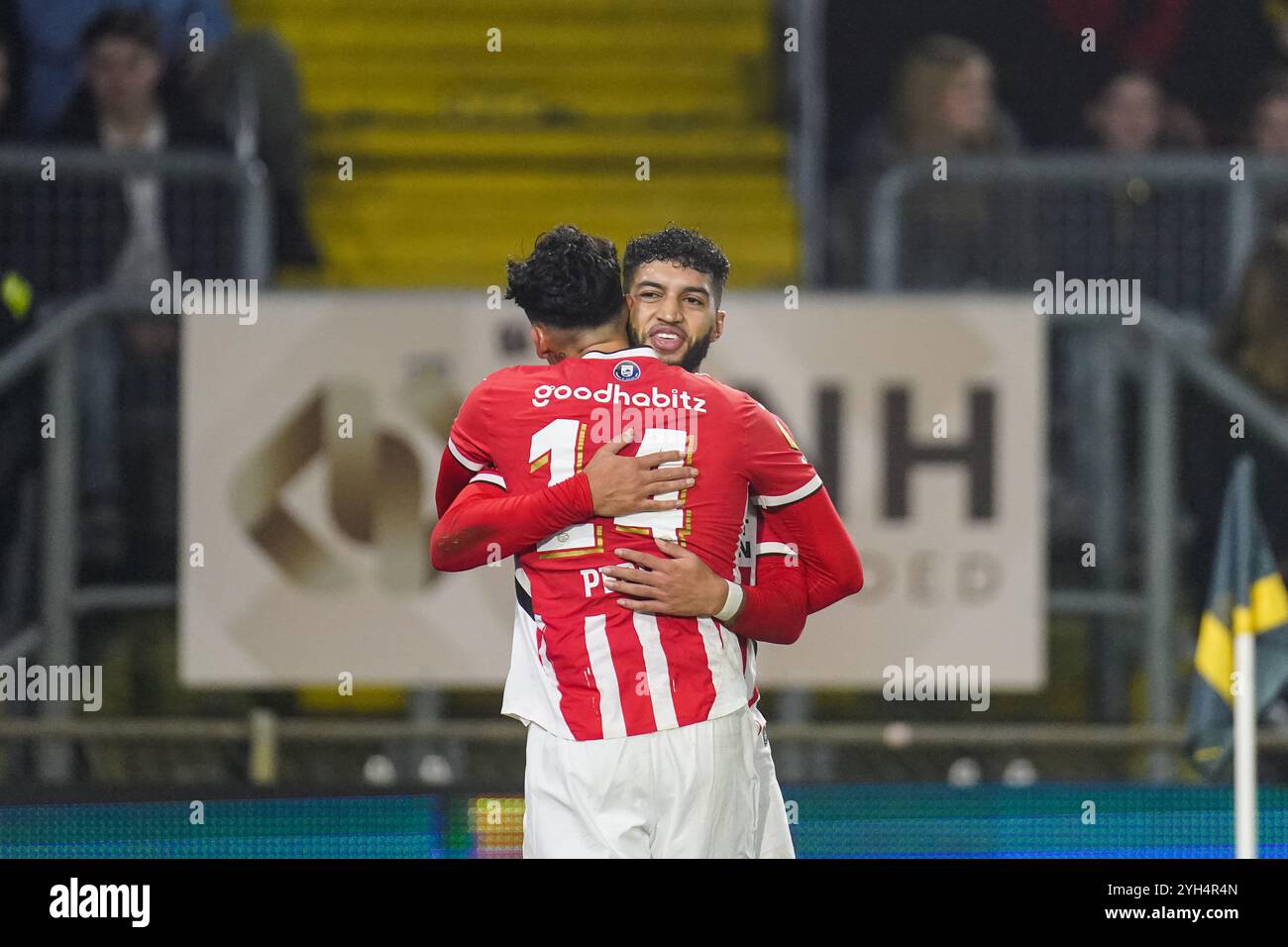 Breda, Niederlande. November 2024. BREDA, NIEDERLANDE - 9. NOVEMBER: Ricardo Pepi von PSV feiert, nachdem er sein Team beim niederländischen Eredivisie-Spiel zwischen NAC Breda und PSV am 9. November 2024 im Rat Verlegh Stadion in Breda erzielte. (Foto von Joris Verwijst/Orange Pictures) Credit: Orange Pics BV/Alamy Live News Stockfoto