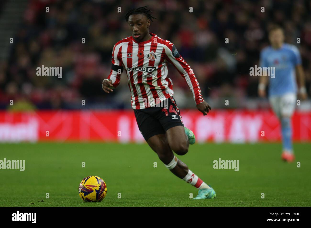 Stadion of Light, Sunderland am Samstag, den 9. November 2024. Sunderlands Romaine Mundle während des Sky Bet Championship Matches zwischen Sunderland und Coventry City im Stadium of Light, Sunderland am Samstag, den 9. November 2024. (Foto: Michael Driver | MI News) Credit: MI News & Sport /Alamy Live News Stockfoto