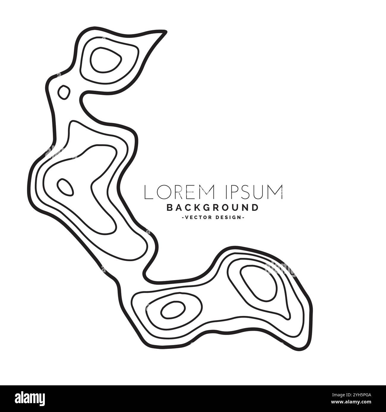 Topografische Karte Kontur Höhe Hintergrund Vektor Illustration Stock Vektor