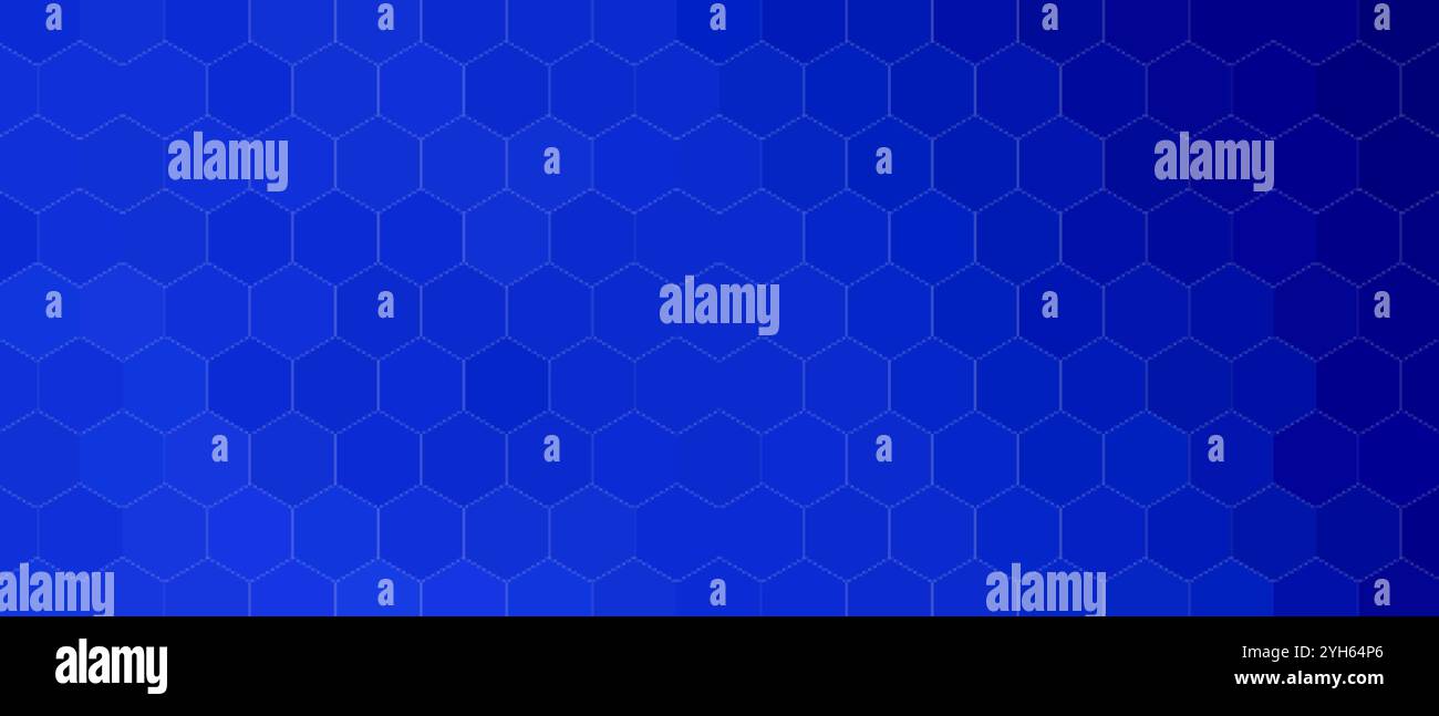 Blauen hexagonalen Muster in verschiedenen Formen Stock Vektor