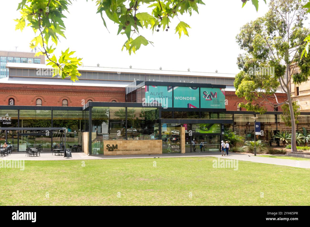 Eintritt zum South Australian Museum, North Terrace, Adelaide, South Australia, Australien Stockfoto