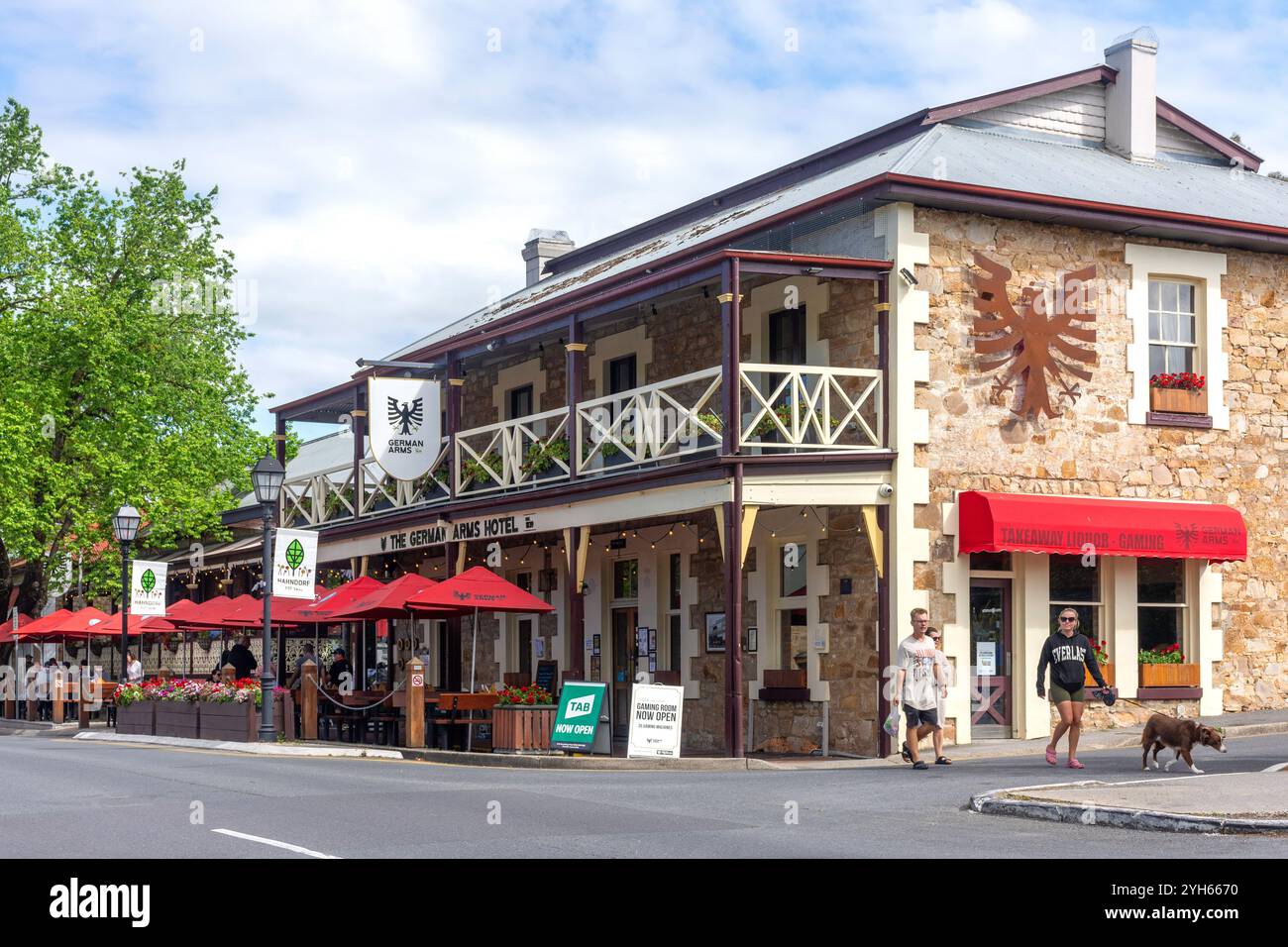 Das German Arms Hotel (1839), Main Street, Hahndorf, Adelaide Hills Region, South Australia, Australien Stockfoto