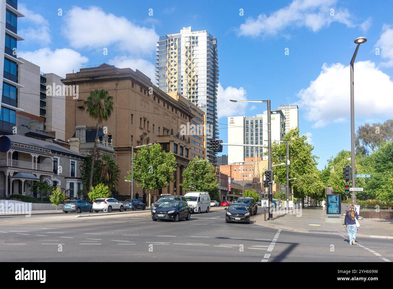 Straßenszene, North Terrace, Adelaide, South Australia, Australien Stockfoto
