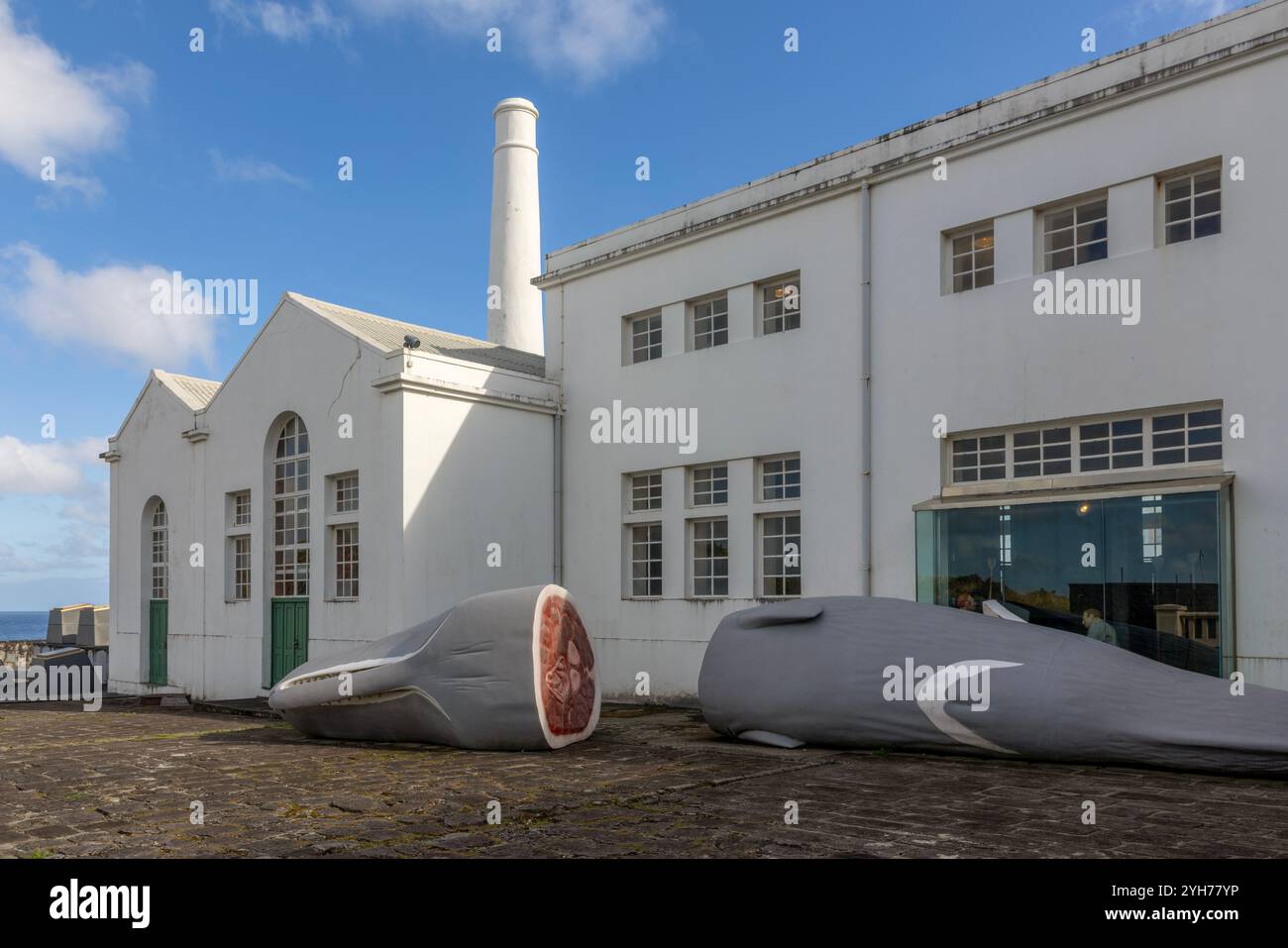 In der Stadt Santa Cruz das Flores auf der Insel Flores auf den Azoren steht die Walfabrik Boqueirão. Heute dient sie als Boqueirão Wha Stockfoto
