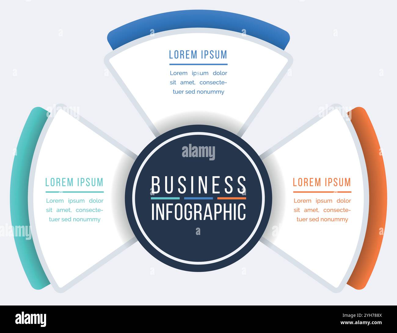 3 Schritte Infografik Geschäftsinformationen 3 Objekte, Schritte, Elemente oder Optionen Infografik-Designvorlage Stock Vektor