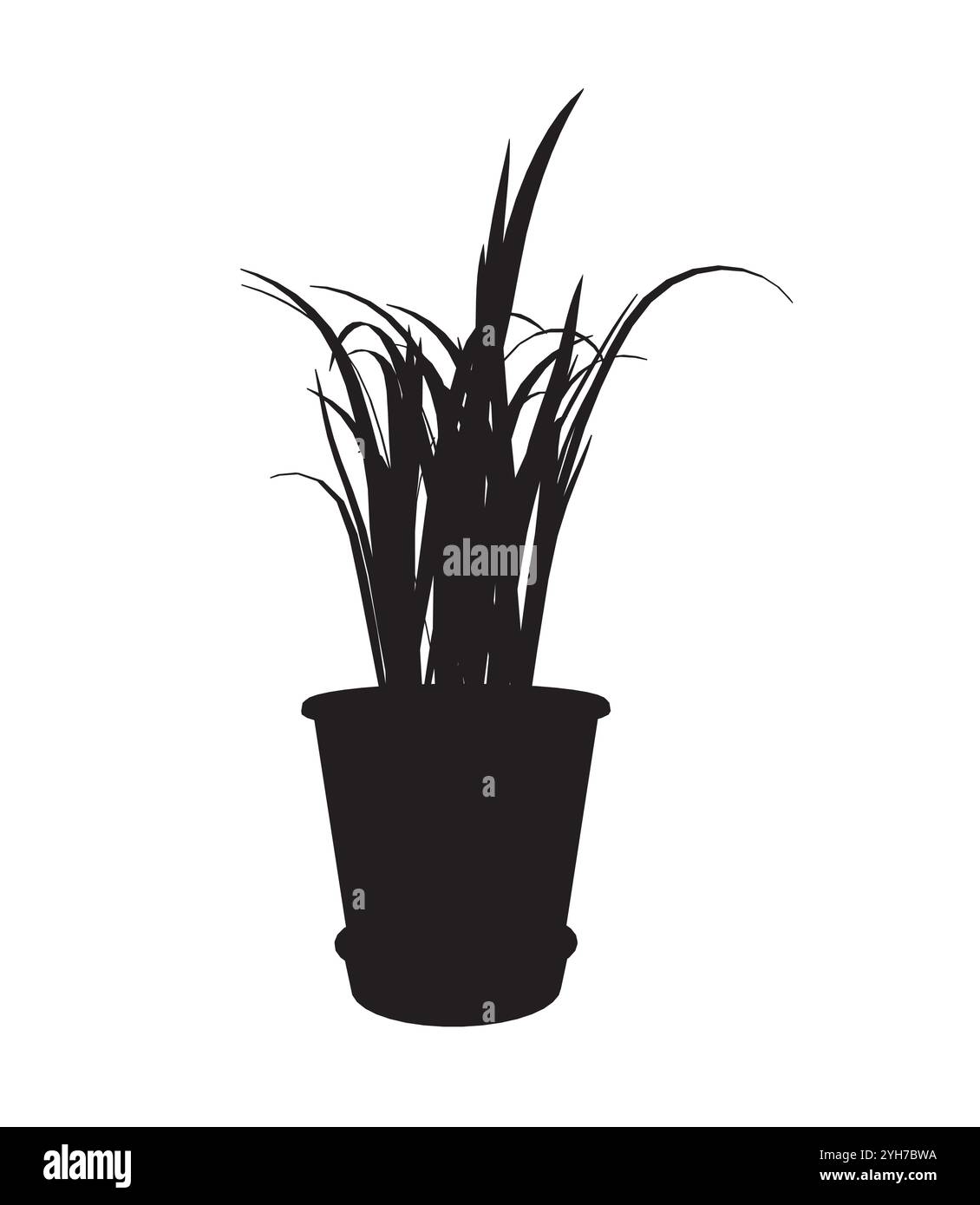 Topfpflanze Vektor-Illustration schwarz Silhouette Stock Vektor