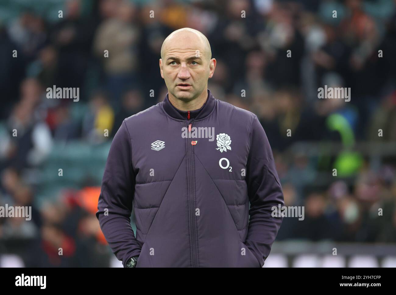 London, Großbritannien. November 2024. Englands Trainer Steve Borthwick während der Autumn Nations Series Between England gegen Australien (Wallabies) im Allianz-Stadion, Twickenham, London am 9. November 2024 Credit: Action Foto Sport/Alamy Live News Stockfoto