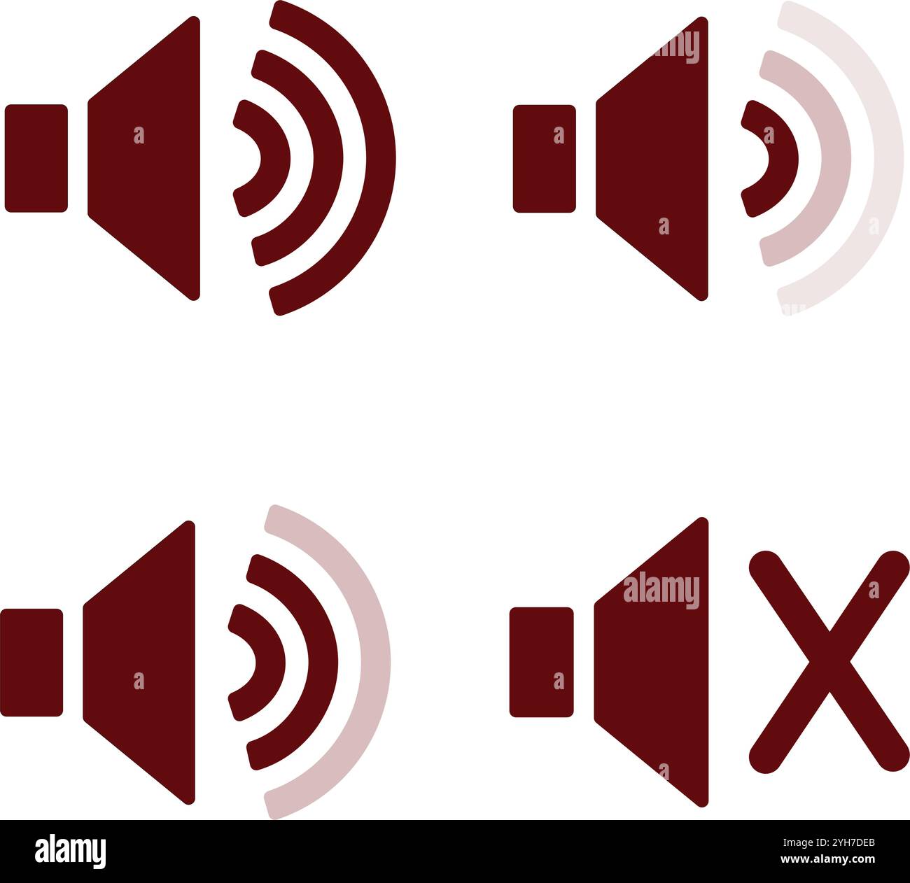 Rote Symbole Ton Audio Radio App Lautsprecher Vektor Illustration Stock Vektor