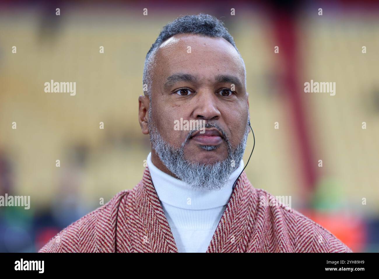 München, Deutschland. November 2024. NFL Munich Game New York Giants - Carolina Panthers am 10.11.2024 in der Allianz Arena in München Patrick Esume Foto: Revierfoto Credit: ddp Media GmbH/Alamy Live News Credit: ddp Media GmbH/Alamy Live News Stockfoto