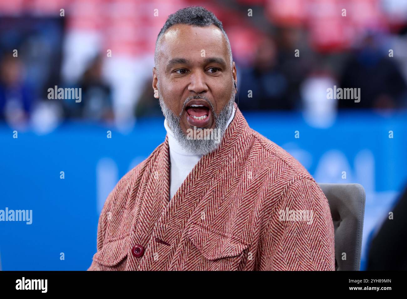 München, Deutschland. November 2024. NFL Munich Game New York Giants - Carolina Panthers am 10.11.2024 in der Allianz Arena in München Patrick Esume Foto: Revierfoto Credit: ddp Media GmbH/Alamy Live News Credit: ddp Media GmbH/Alamy Live News Stockfoto