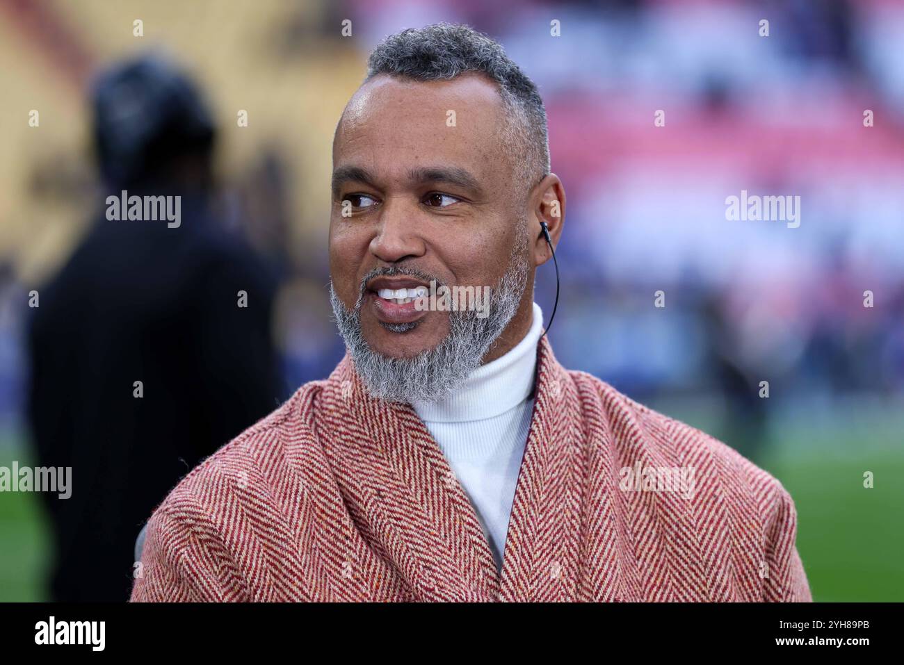 München, Deutschland. November 2024. NFL Munich Game New York Giants - Carolina Panthers am 10.11.2024 in der Allianz Arena in München Patrick Esume Foto: Revierfoto Credit: ddp Media GmbH/Alamy Live News Credit: ddp Media GmbH/Alamy Live News Stockfoto