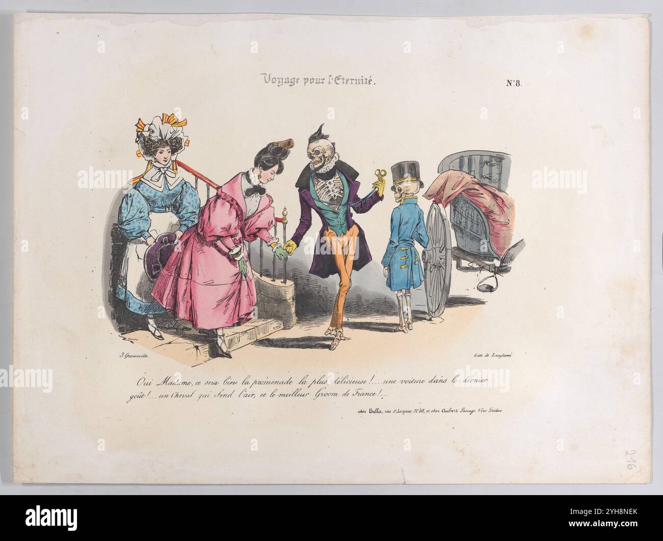 Titel: Journey for Eternity, No. 1 Künstler: J. J. Grandville (Designer), Langlumé (Lithograph) Jahr: Ca. 1839 Medium: Lithograph Abmessungen: Blatt: 10 1/16 x 13 7/16 Zoll. (25,6 x 34,1 cm) Ort: Das Metropolitan Museum of Art Stockfoto