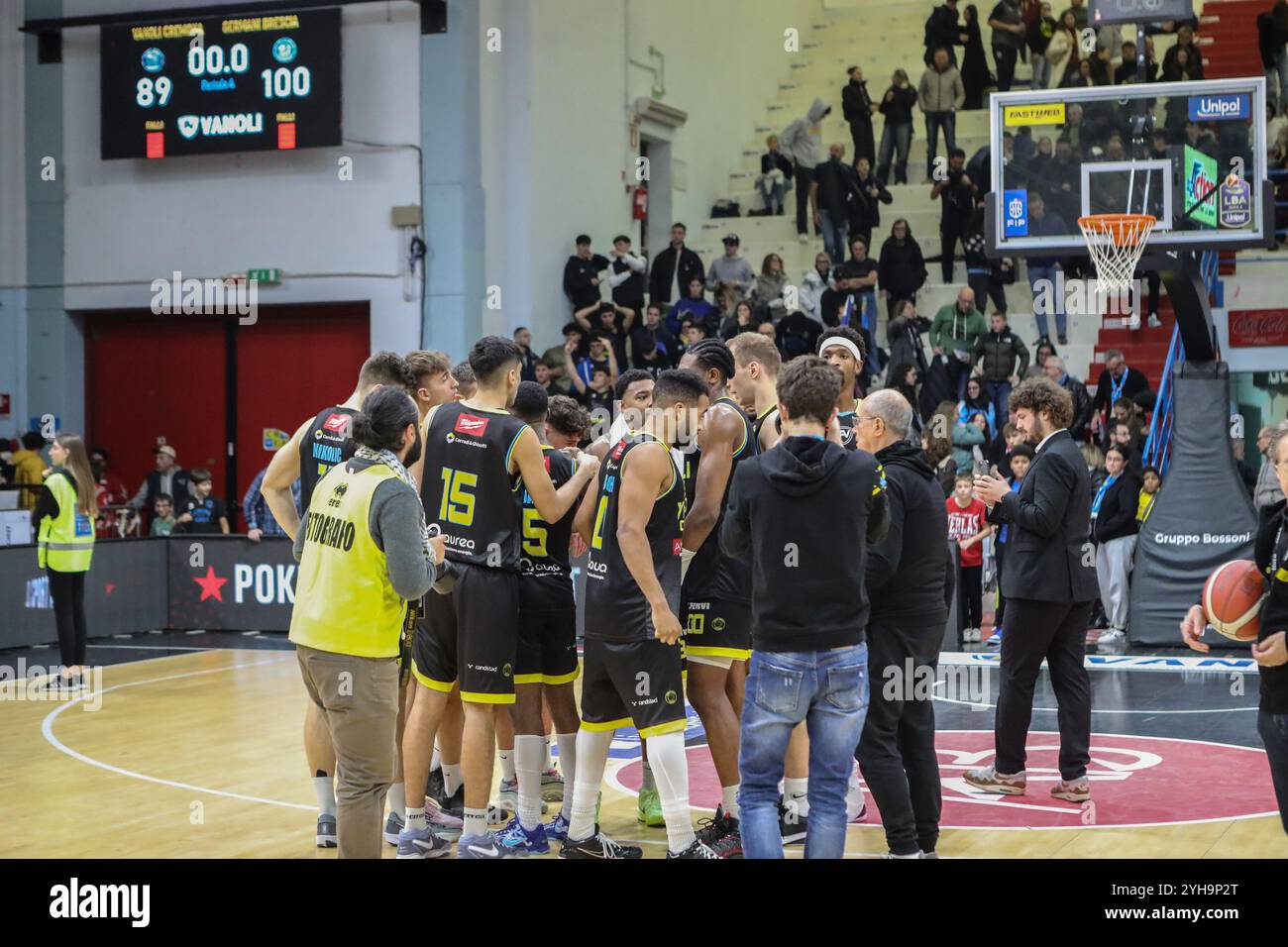 Vanoli Cremona während des Spiels Vanoli Basket Cremona gegen Germani Brescia, italienische Basketball Serie A in Cremona, Italien, 10. November 2024 Stockfoto