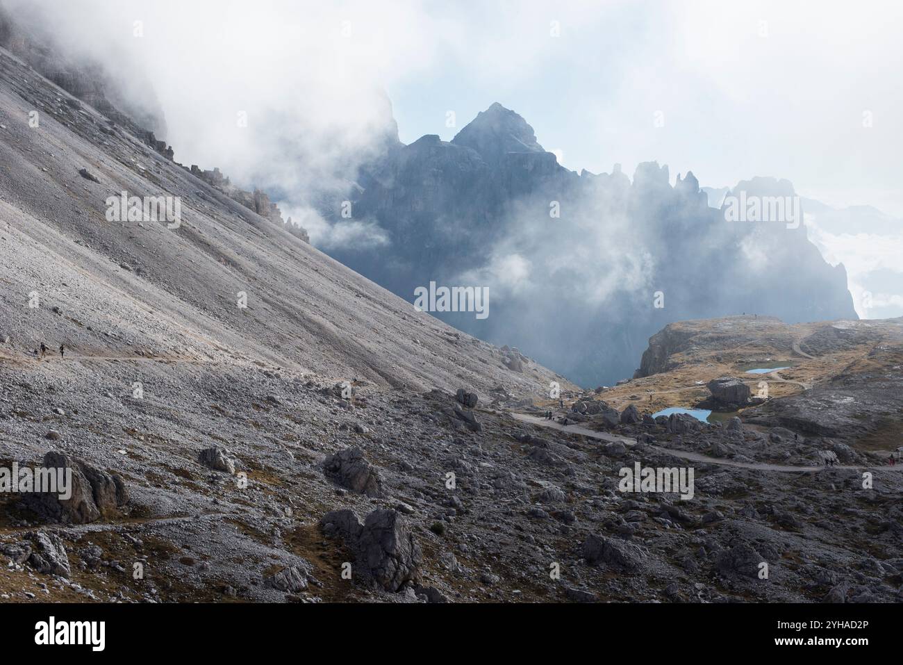 Tre Cime di Lavaredo Wanderung, Dolomiten, Italien, Oktober 2024 Stockfoto