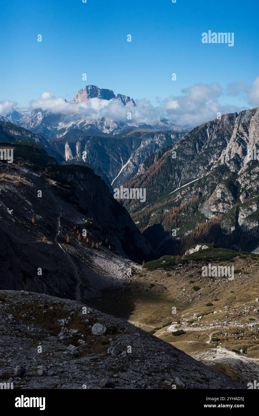 Tre Cime di Lavaredo Wanderung, Dolomiten, Italien, Oktober 2024 Stockfoto