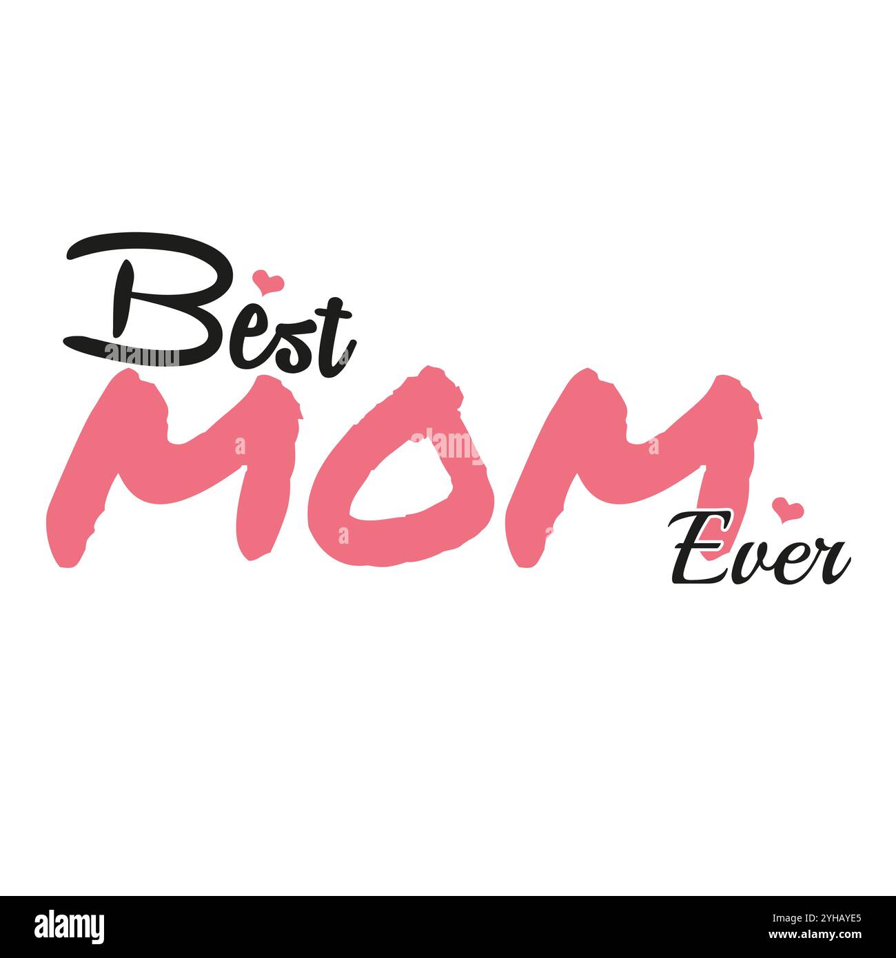 Das beste Mom Ever White T-Shirt-Konzept, das beste Mom Ever, T-Shirt und Bekleidung mit niedlichem Effekt und strukturierten Zitaten. Vektordruck Stock Vektor