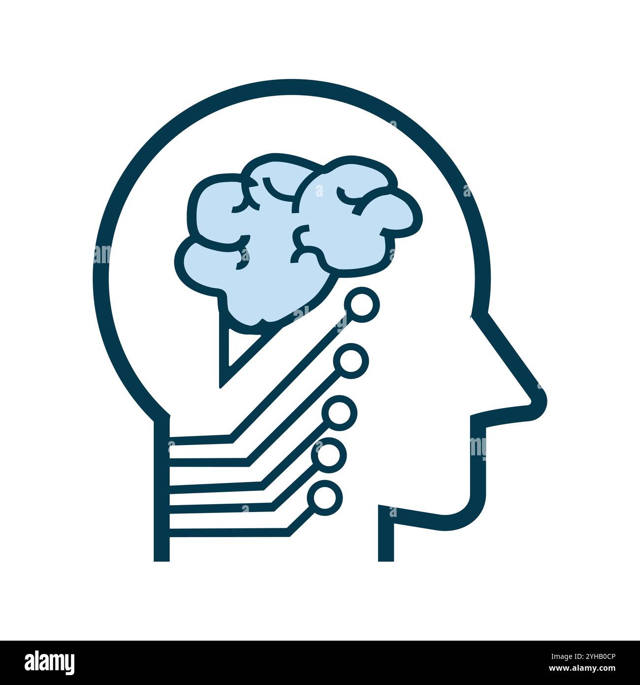 Künstliche Intelligenz gruppiert zugehörige Vektorzeilen-Symbole. Enthält Symbole wie KI-Verarbeitung, Algorithmus, Self-Learning-Stil. Bearbeitbares Konturdesign Stock Vektor