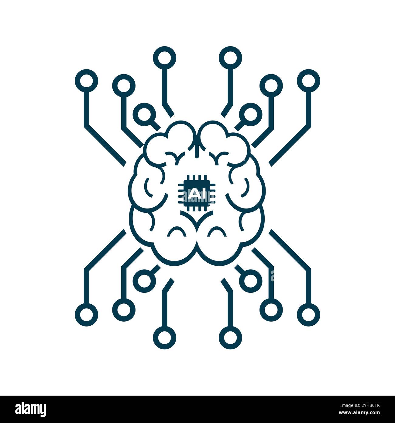 AI-Chipsatz für die Installation und AI-Einrichtungsmodus-Symbol sowie AI-Vektor- und Illustrationsform, Symbol für AI-Design Stock Vektor