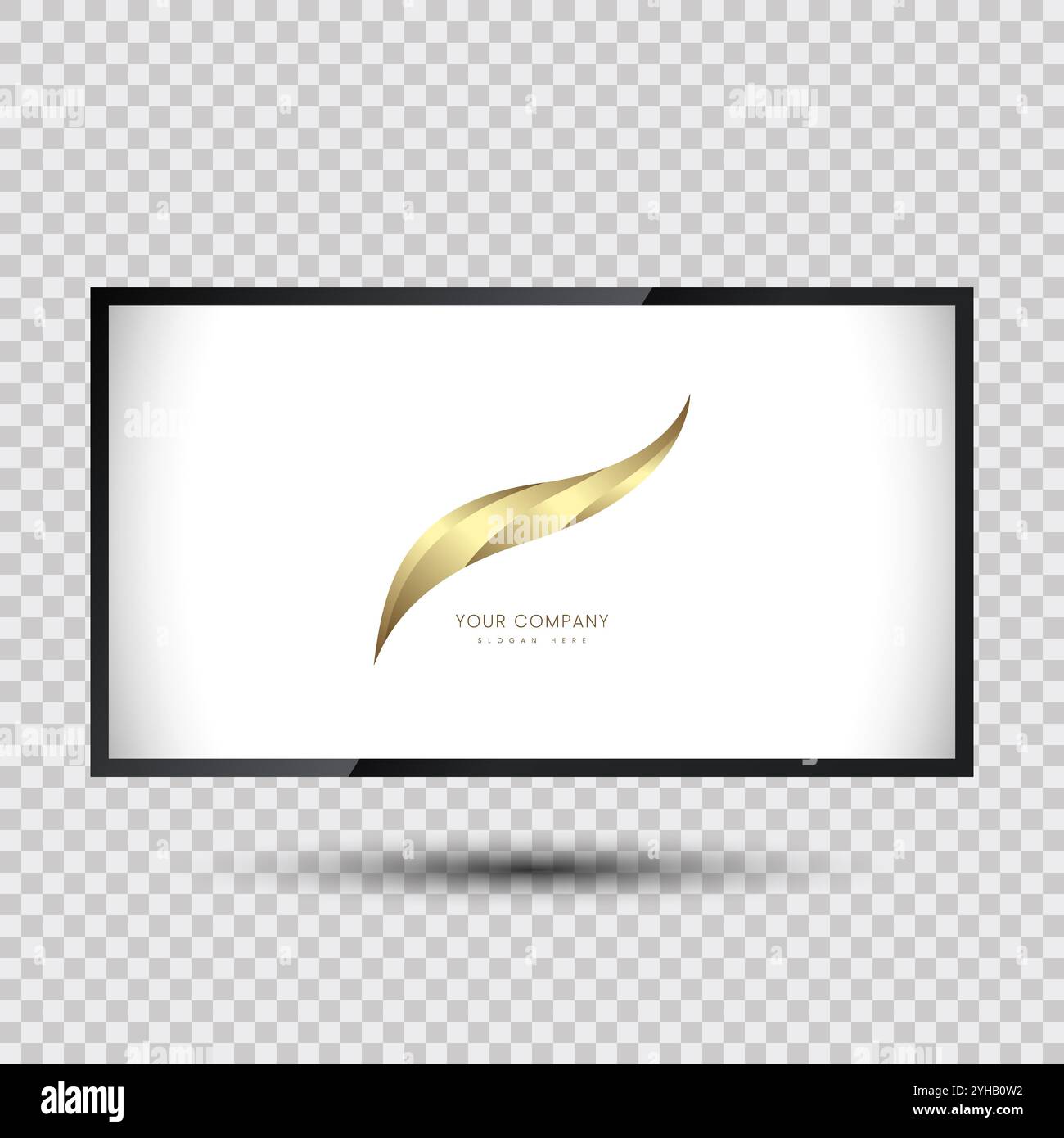 Das Modell eines realistischen Fernsehbildschirms, einer LED und eines Plakatständers auf einem transparenten Korb. Abbildung des 3D-LED-Monitors mit leerem LED-Monitor Stock Vektor