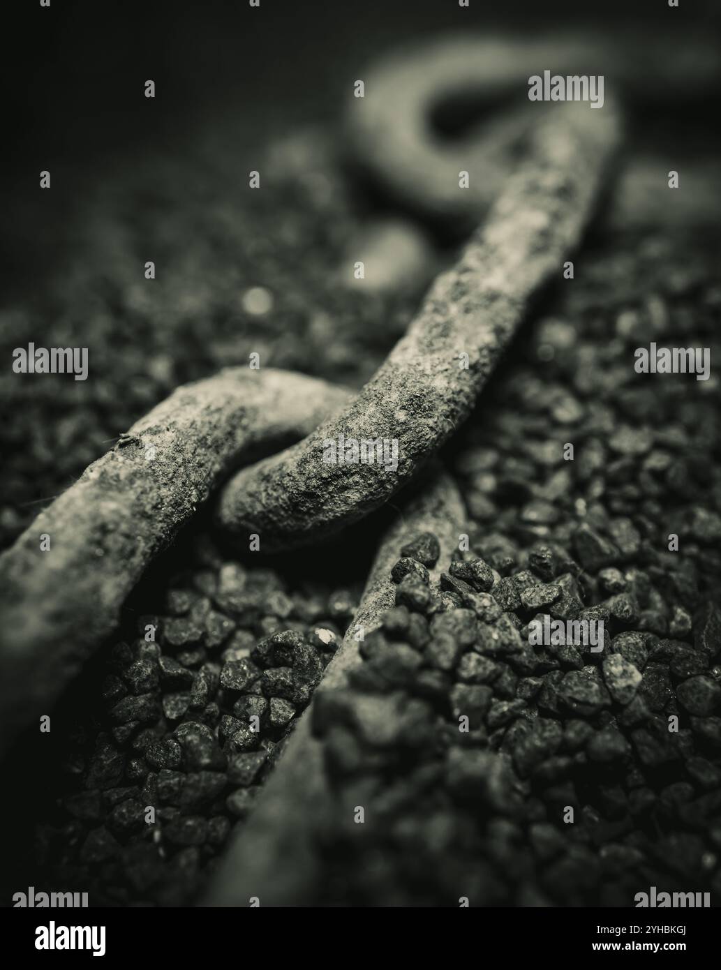 Rostige Eisenkette - (Makro, Moody und abstrakt) Stockfoto