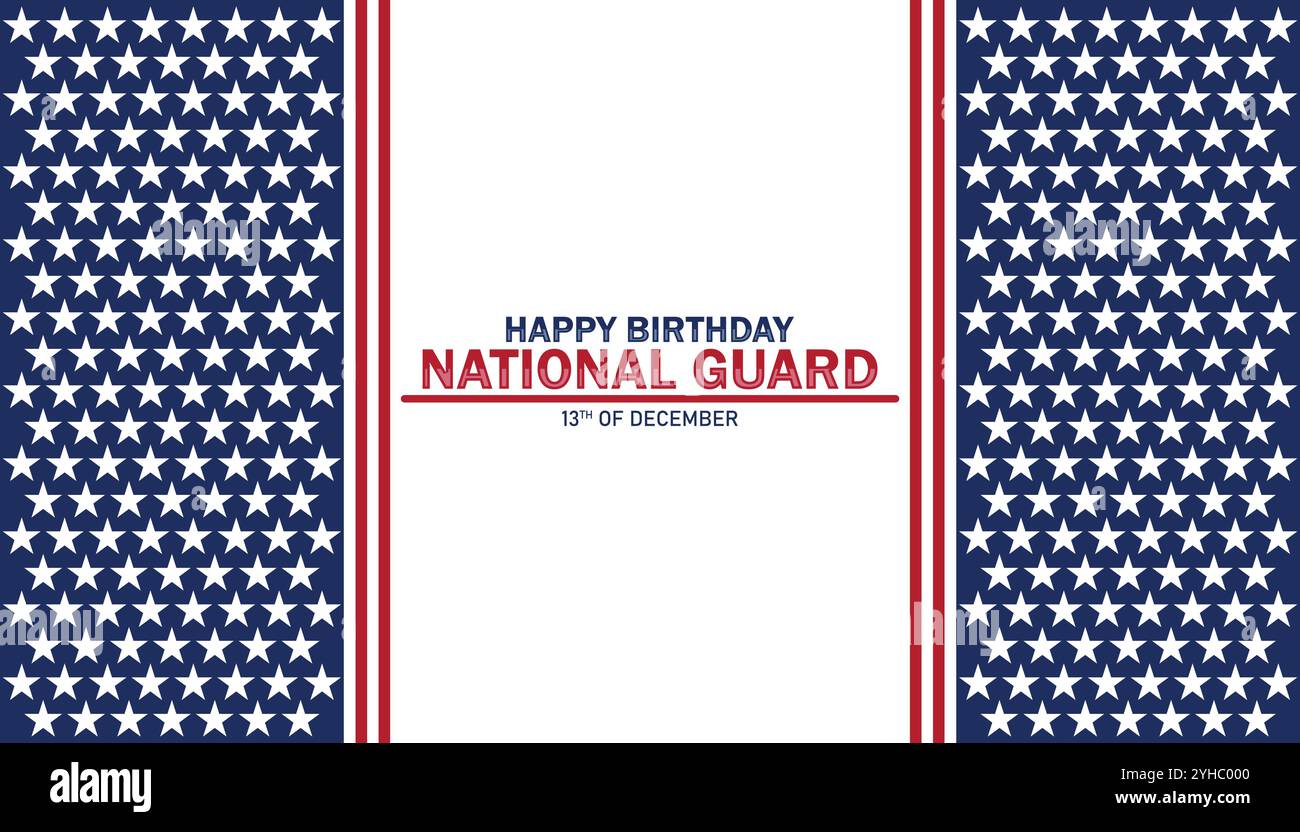 Happy Birthday National Guard. Dezember. Geeignet für Grußkarten, Poster und Banner. Moderne Illustration. Stock Vektor