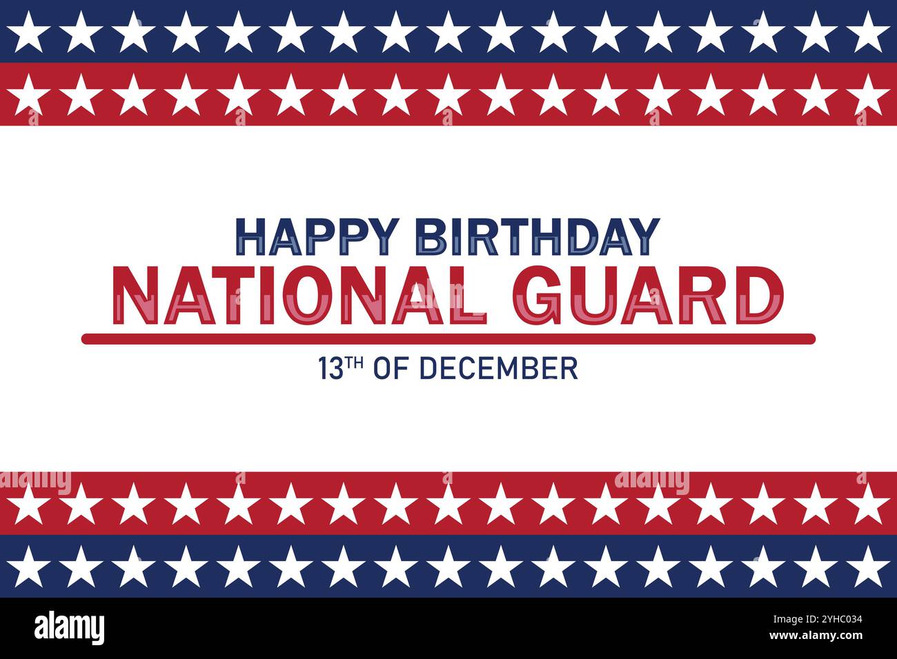 Happy Birthday National Guard Tapete mit Formen und Typografie, Banner, Karte, Poster, Vorlage. Happy Birthday National Guard, moderner Hintergrund Stock Vektor