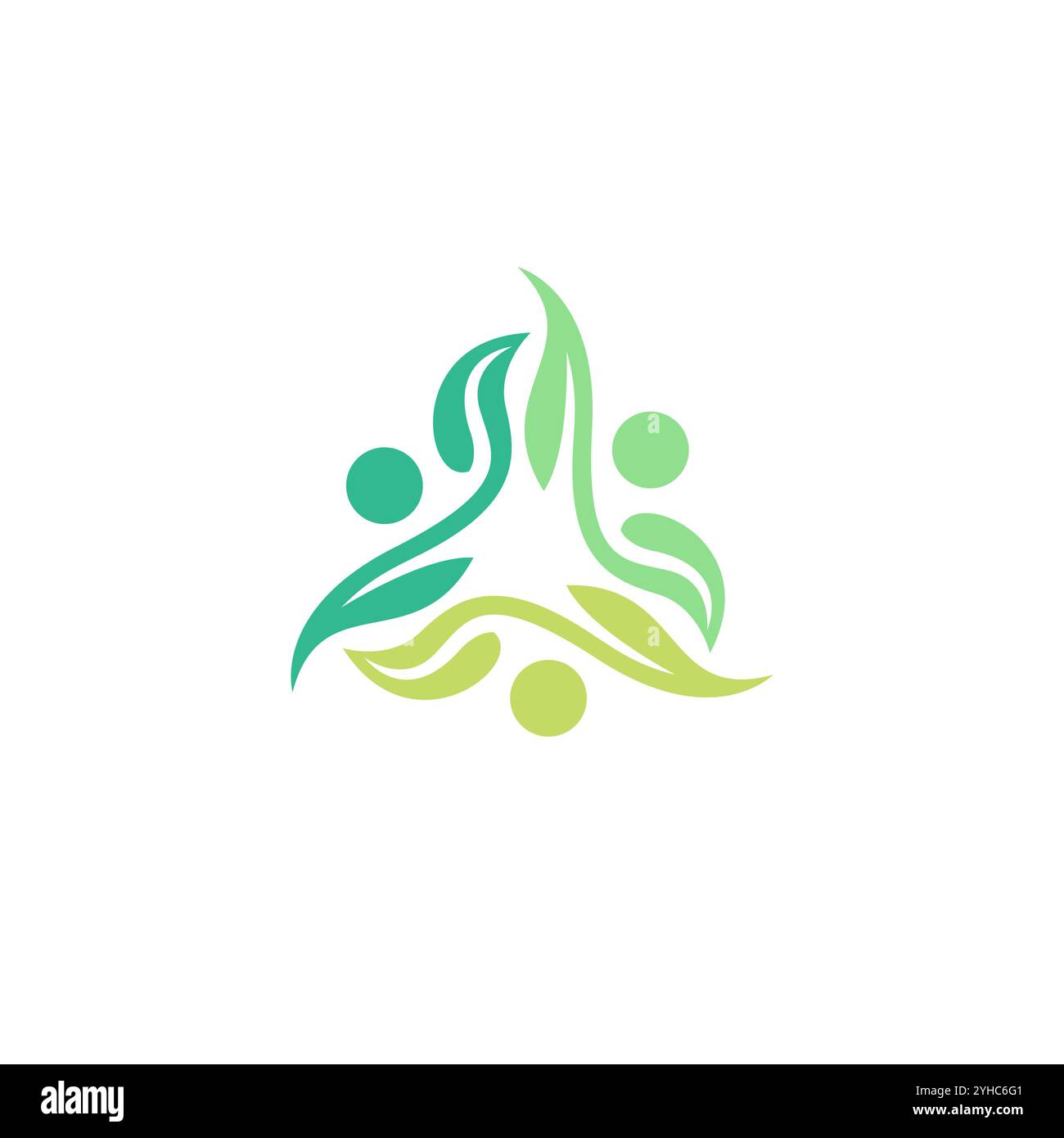 Abstraktes Logo Mit Drei-Personen-Blatt-Design. Leaf Nature Organic Symbol Stock Vektor