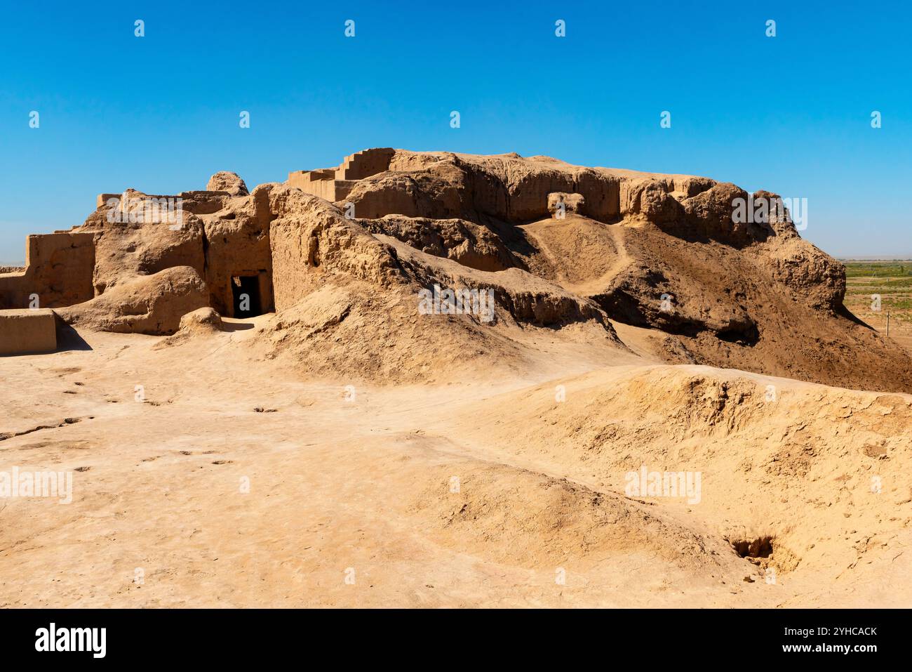 Toprak-Kala oder „Earth City“. Toprak-Kala Ruinen der alten Siedlung und Festung ist ein herausragendes Kulturdenkmal von Chorezm im 1. Bis 6. Jahrhundert Stockfoto