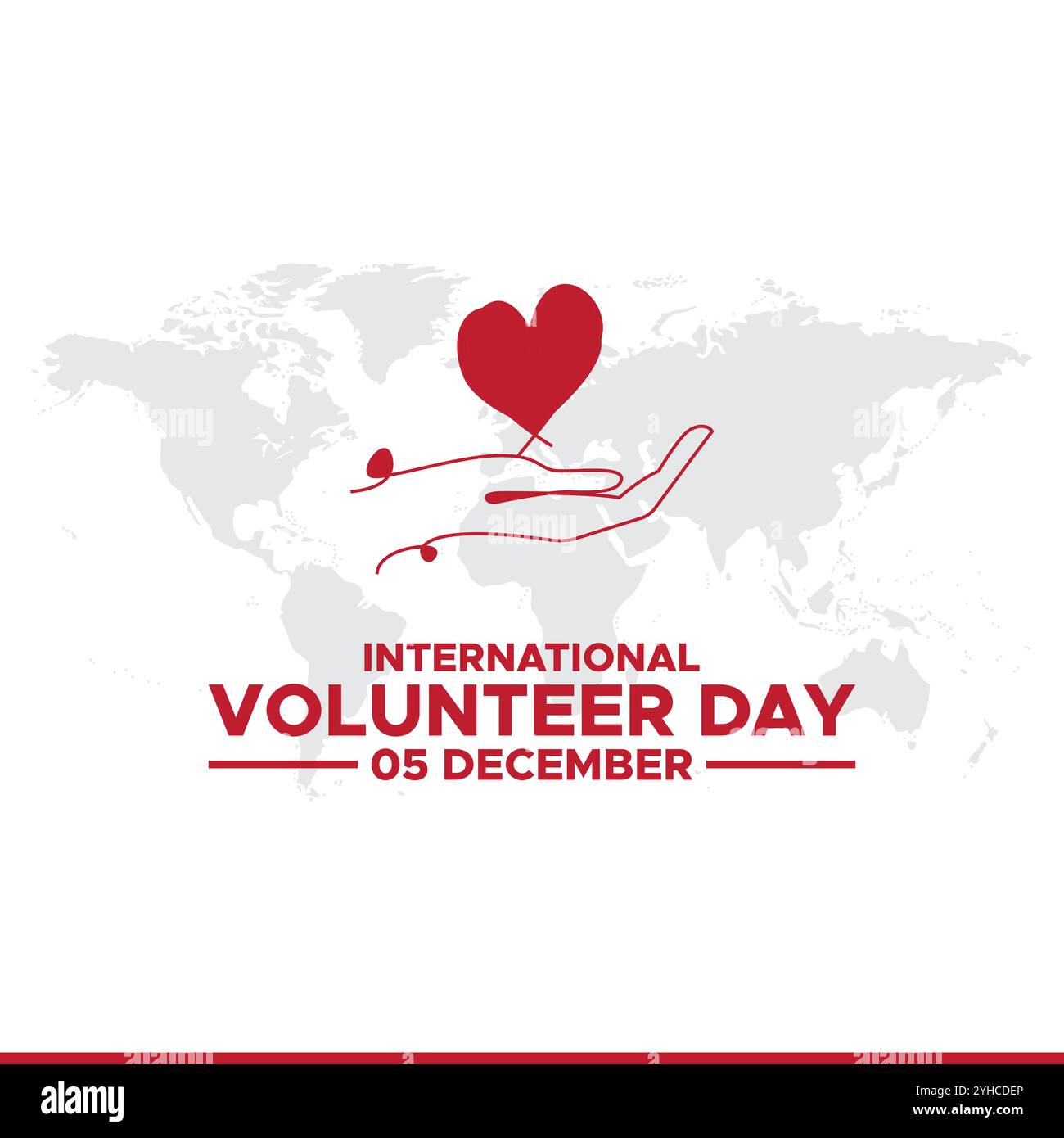 Hintergrund des internationalen Freiwilligentages wird am 5. dezember gefeiert. Der Internationale Freiwilligentag wird jedes Jahr am 5. Dezember gefeiert. Stock Vektor