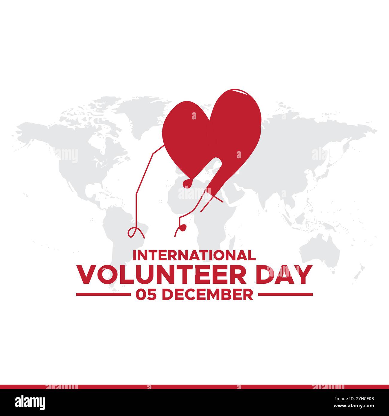 Hintergrund des internationalen Freiwilligentages wird am 5. dezember gefeiert. Der Internationale Freiwilligentag wird jedes Jahr am 5. Dezember gefeiert. Stock Vektor