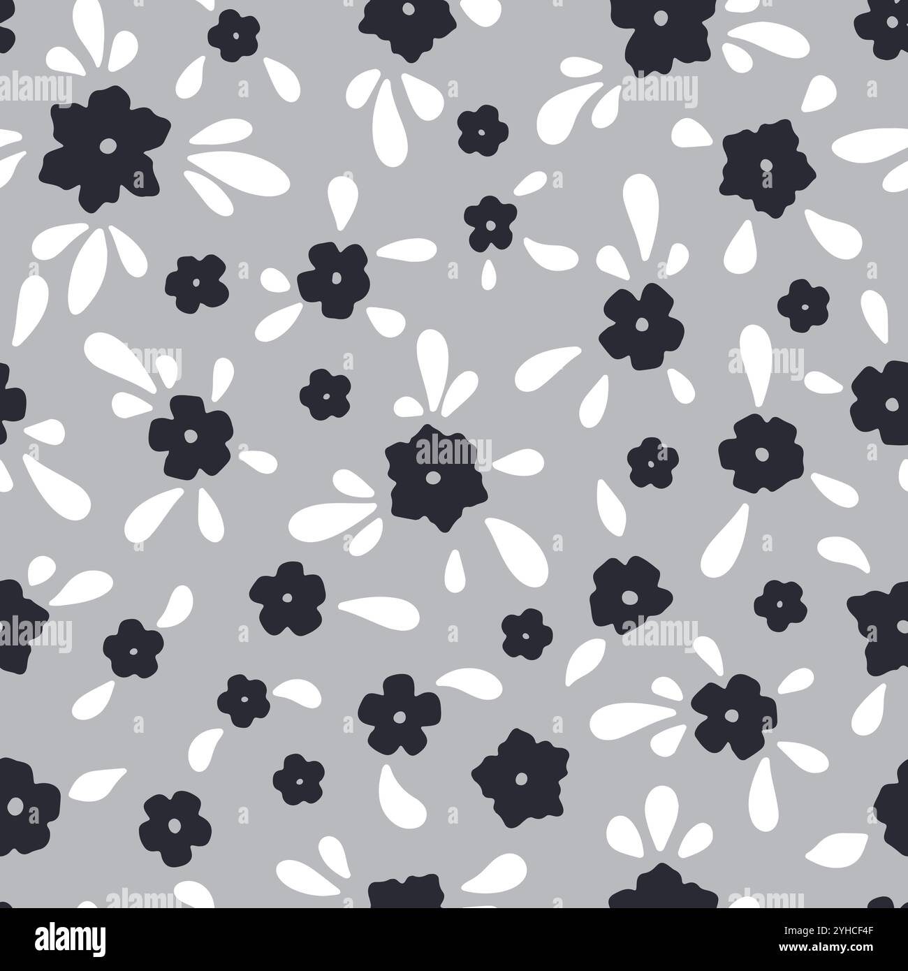 Nahtloses Muster mit einfarbigen, winzigen Blüten Stock Vektor