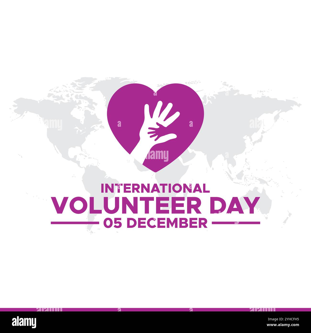 Hintergrund des internationalen Freiwilligentages wird am 5. dezember gefeiert. Der Internationale Freiwilligentag wird jedes Jahr am 5. Dezember gefeiert. Stock Vektor