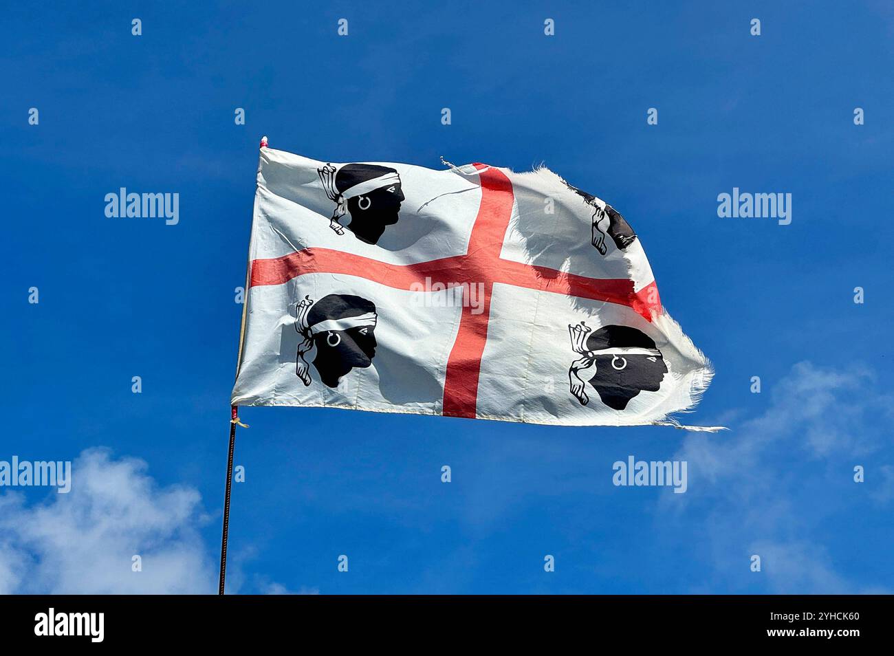 Sardische Fahne, Sardinien, Italien *** sardische Flagge, Sardinien, Italien Stockfoto