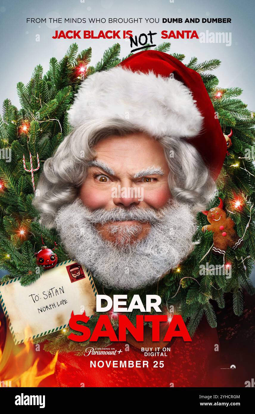 Sehr Geehrter Santa Jack Black Stockfoto